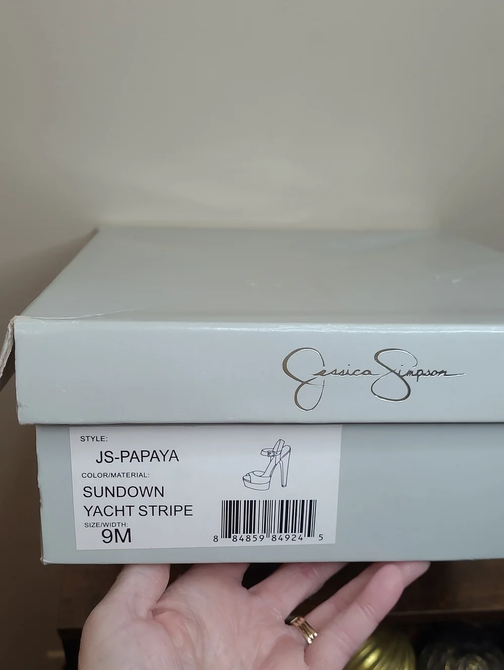 Jessica Simpson PAPAYA Orange & Cream Sundown Yacht Striped Platform Heels (9)